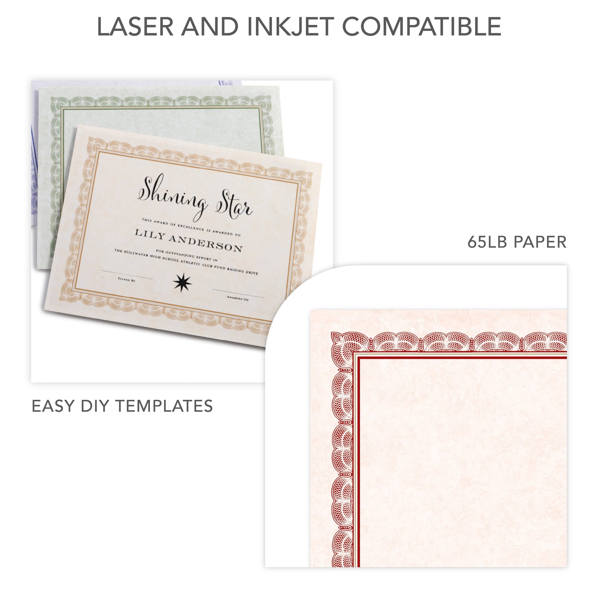 Variety Pack Certificate Paper - 100 Count Gartner Studios Certificate Paper 74933