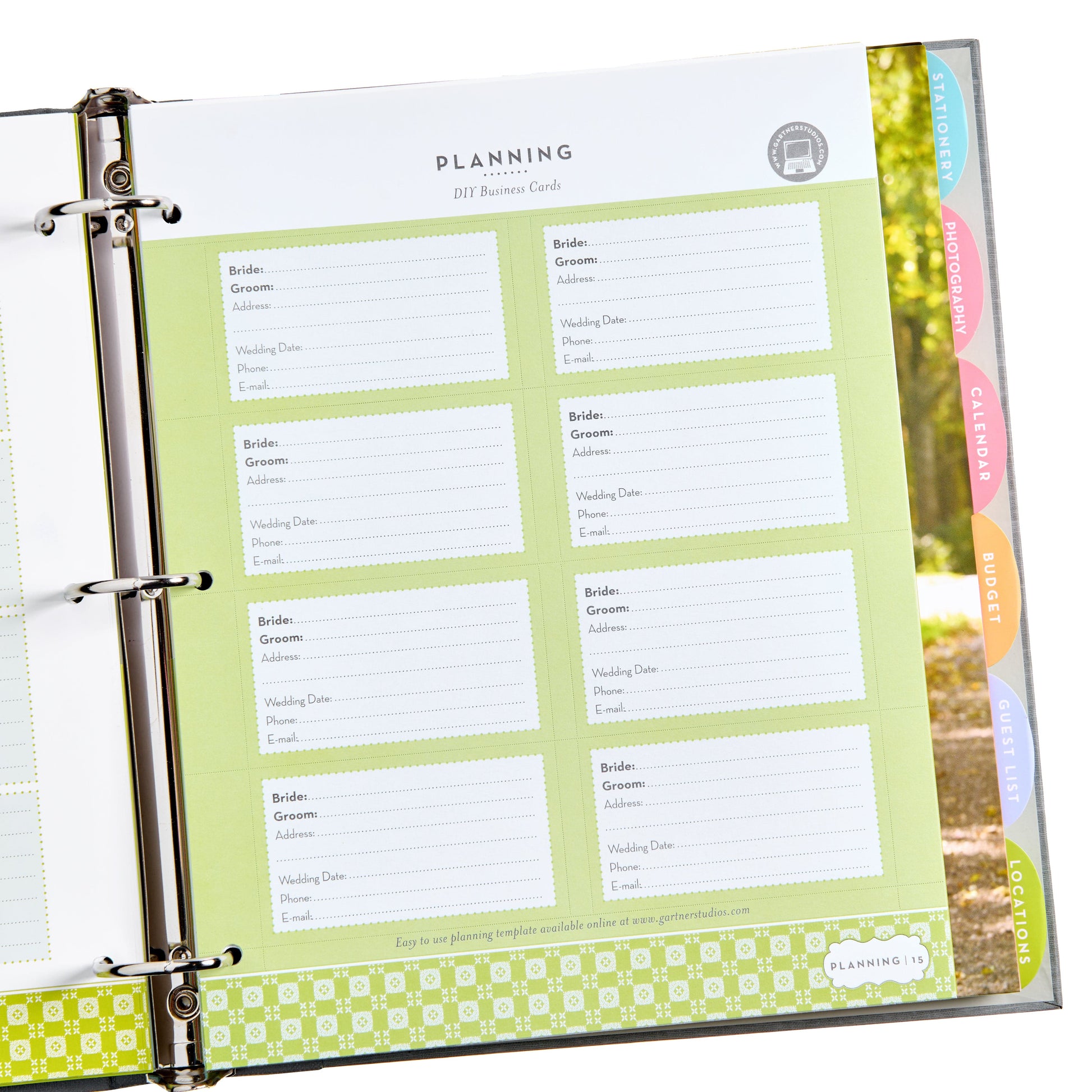 wedding card ring binder Wedding Planner Organization Book