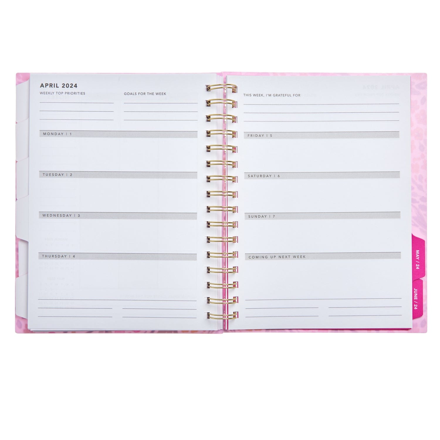 2023 - 2024 Weekly + Monthly Planner - Painted Floral (7 x 8.75