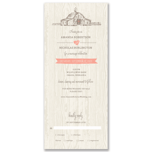 Country Chic Barn All-in-One Wedding Invitation Gartner Studios All-in-One Wedding Invitation 98538