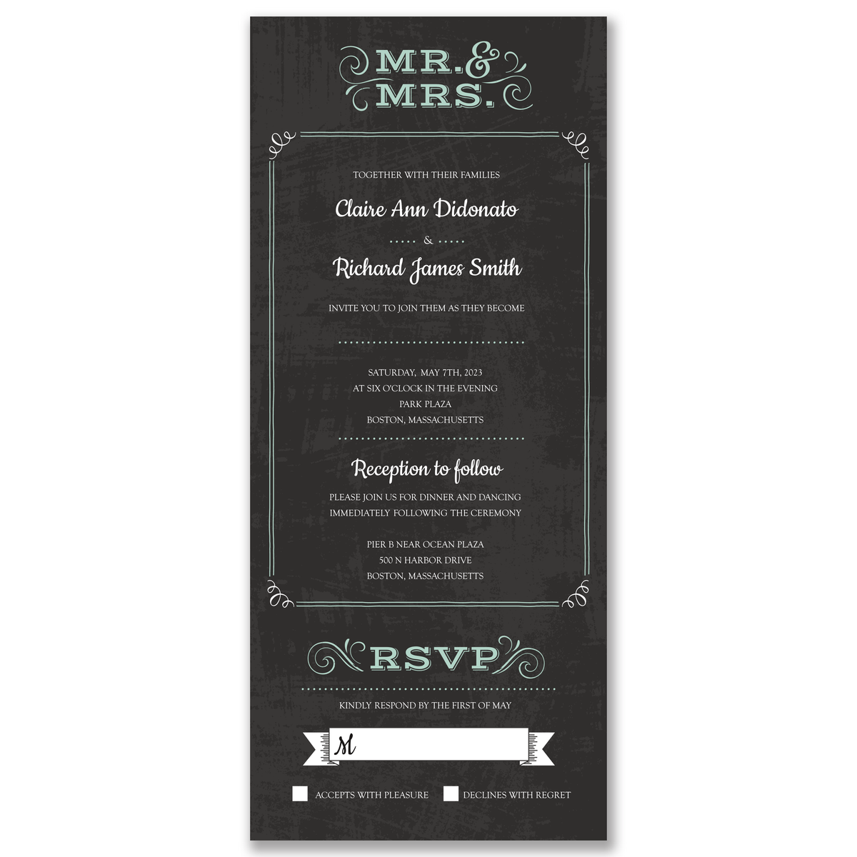Mr &amp; Mrs All-in-One Wedding Invitation Gartner Studios All-in-One Wedding Invitation 98532