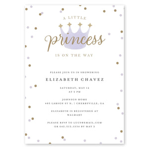 A Little Princess Baby Shower Invitation Periwinkle Gartner Studios Baby Shower