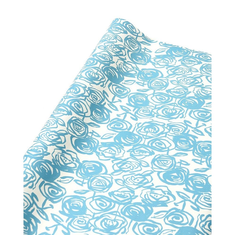 Abstract Blue Roses Gift Wrap Paper - 2 Count