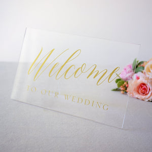 Acrylic and Gold Welcome Sign Gartner Studios Sign 41832