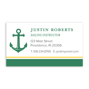 Anchor Monogram Custom Business Card Emerald Gartner Studios Business Cards 97445