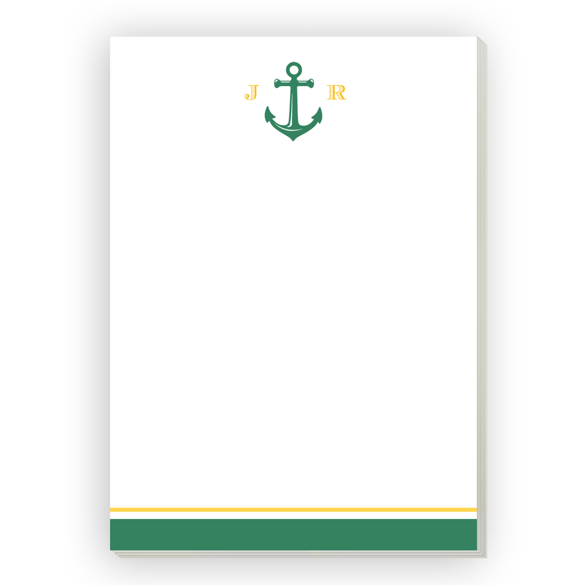 Anchor Monogram Custom Notepad - 5 x 7 Emerald Gartner Studios Notepads 97488