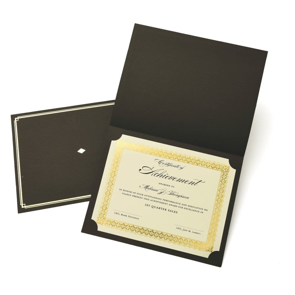 Award Certificate Holder With Gold Foil Gartner Studios Certificate Holder