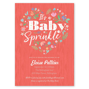 Baby Sprinkle Baby Shower Invitation Coral Gartner Studios Baby Shower