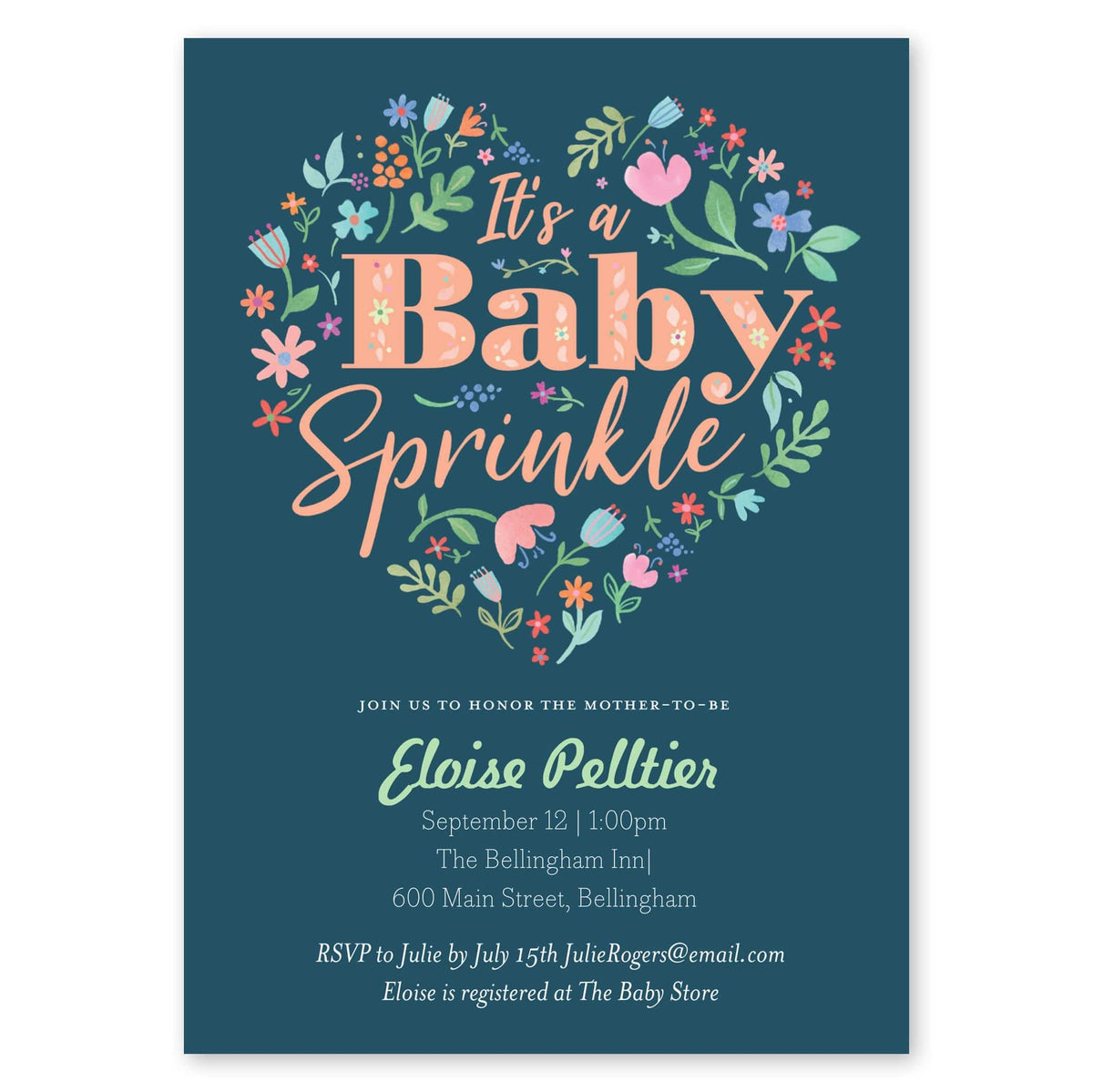 Baby Sprinkle Baby Shower Invitation Teal Gartner Studios Baby Shower