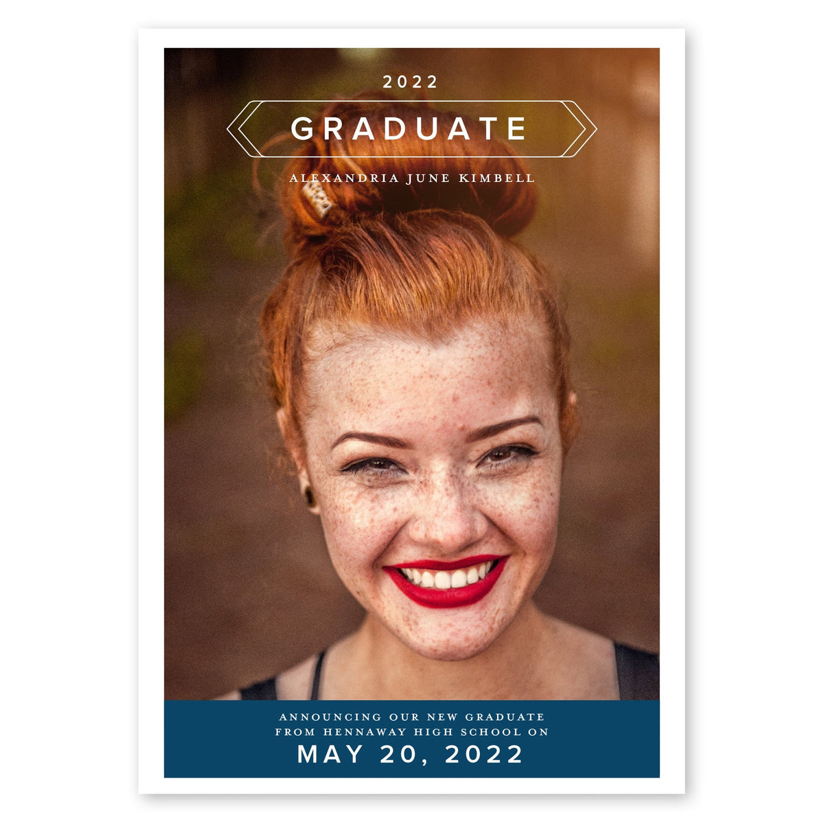 Banner Graduate Announcement Navy Gartner Studios Graduation Announcement 97683