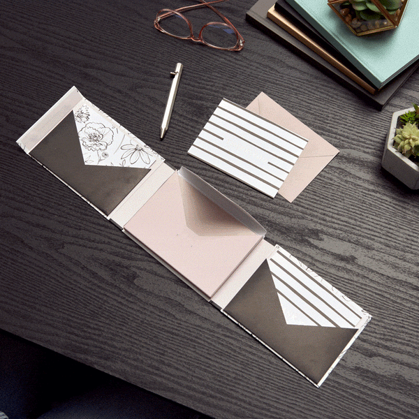 Black And White Floral Note Card Set | Gartner Studios