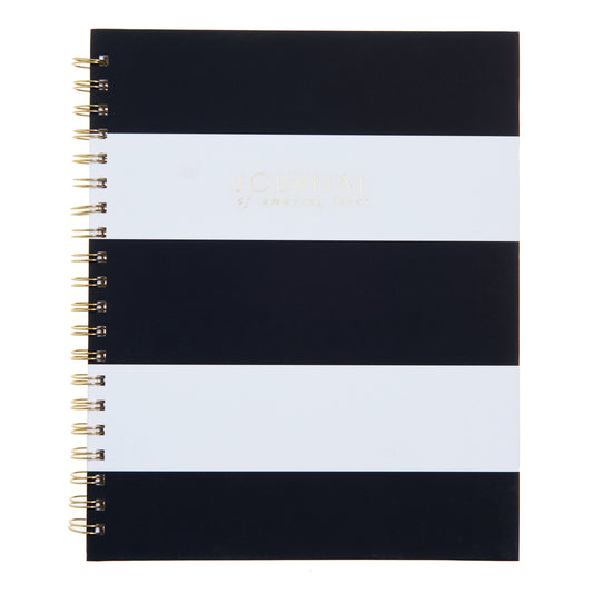 Black and White Stripe Journal Gartner Studios Notebooks 47343