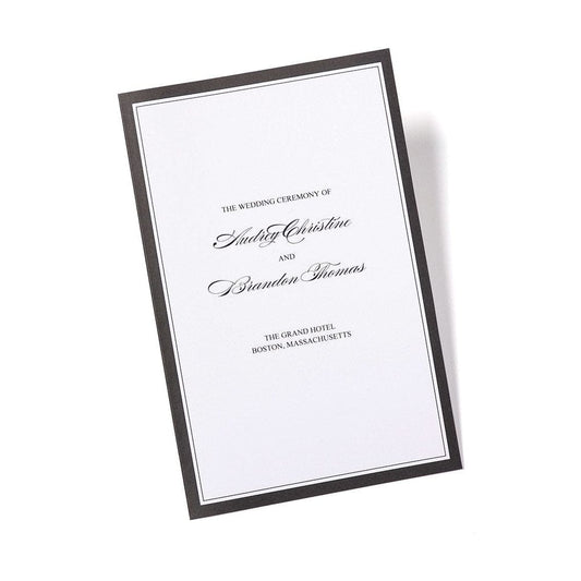 Black Border Bifold Print At Home Wedding Program Gartner Studios Program Paper 76293