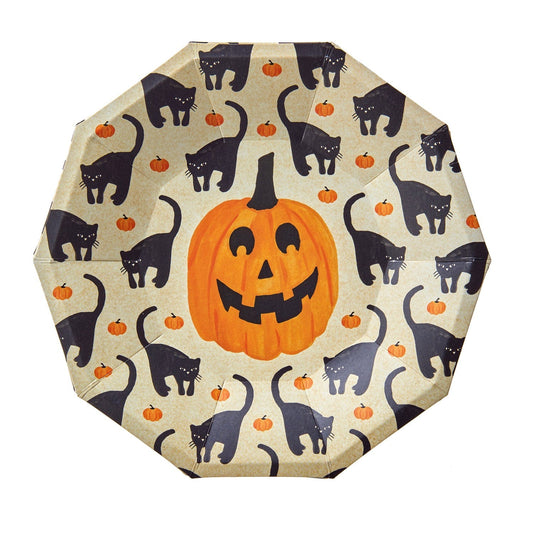 Black Cat + Pumpkin Halloween Snack Plates Gartner Studios Plates + Dishes