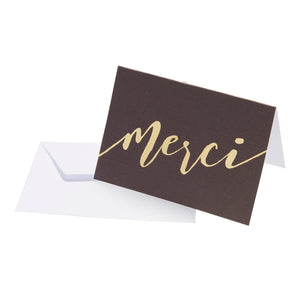 Black Linen Merci Cards - Set of 50 Gartner Studios Cards - Thank You 94933
