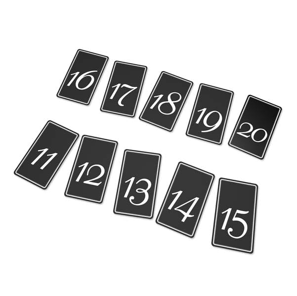 Black Table Card Numbers 11-20 Gartner Studios Table Numbers 79226