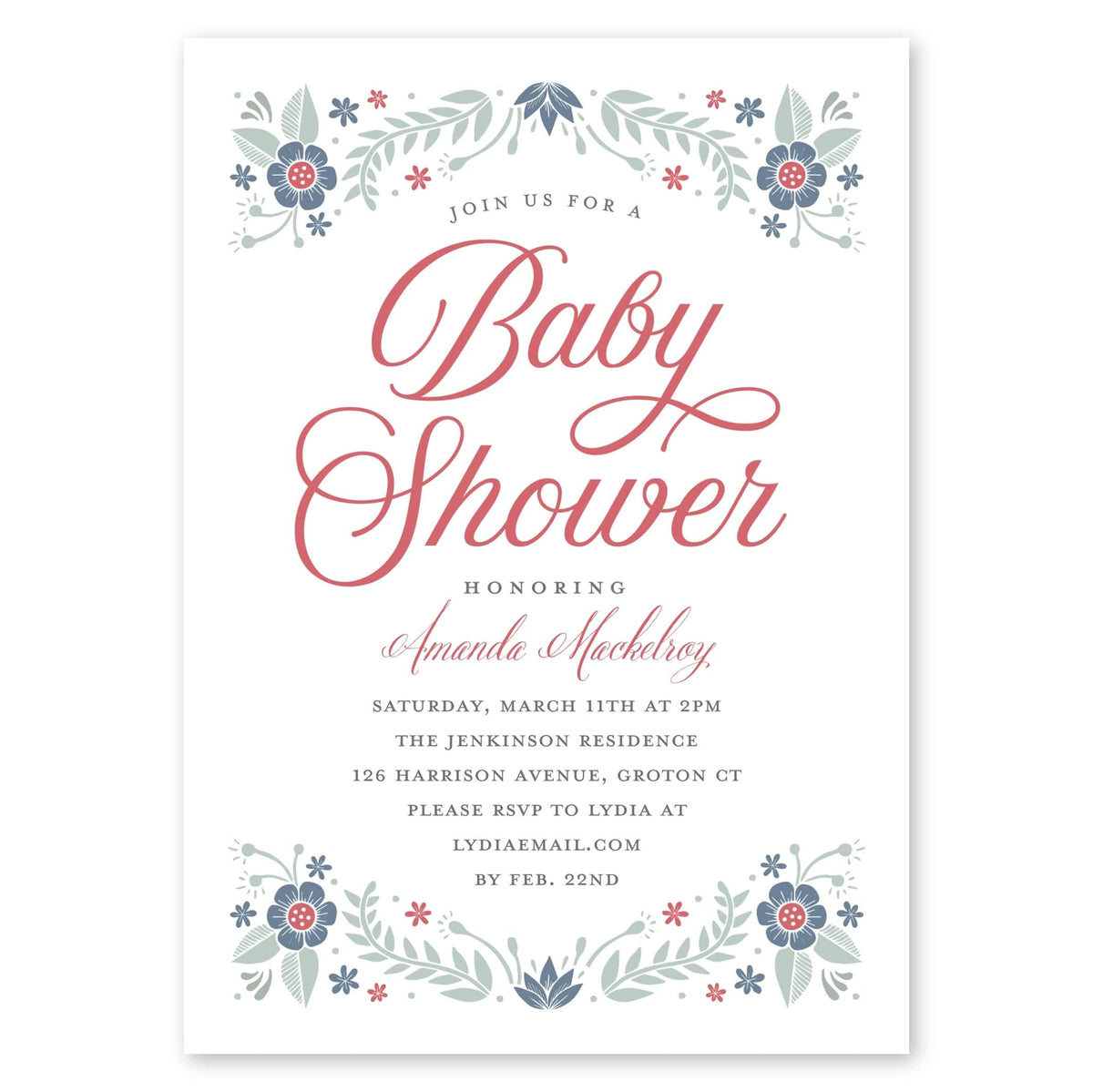 Bloomful Shower Baby Shower Invitation Rose Gartner Studios Baby Shower