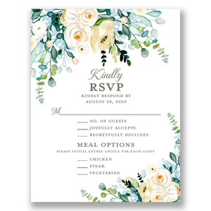 Blooming Bouquet Foil Wedding Response Card Taupe Gartner Studios Response Cards 11082