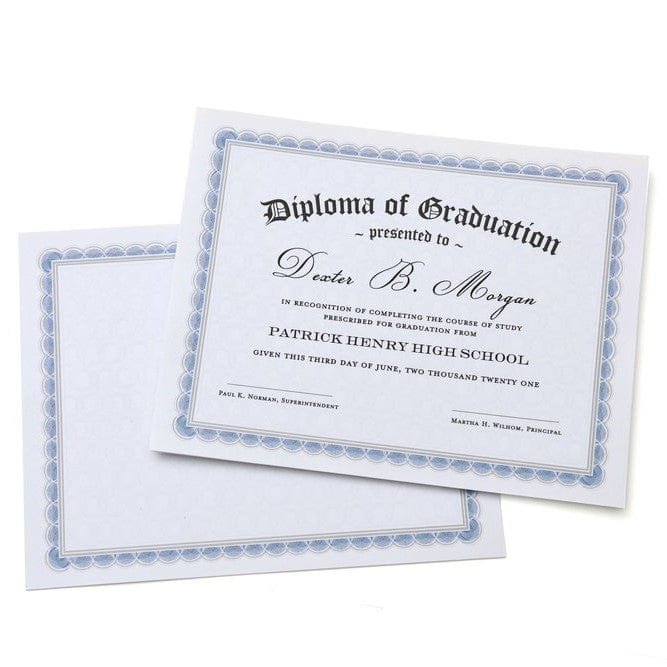 Blue Border Certificate Paper - 100 Count Gartner Studios Certificate Paper 74929