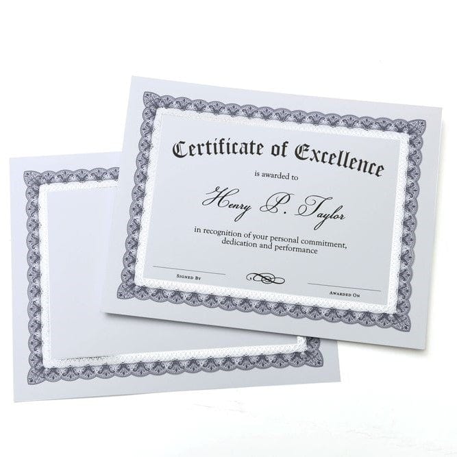 Blue &amp; Silver Foil Certificate Paper - 15 Count Gartner Studios Certificate Paper 36005-S