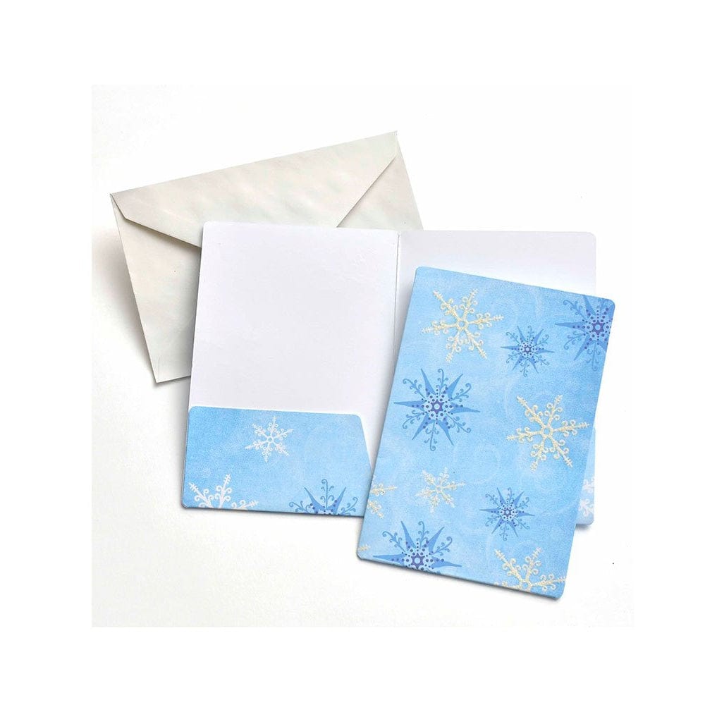 Blue Snowflake Gift Card Holders & Envelopes- 3 Count