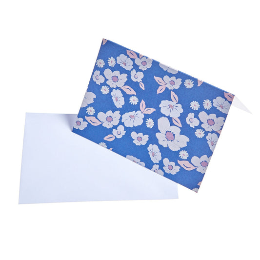 Blue Striped + Flower Notecard Set - 50 Count Gartner Studios Cards - Thank You 59734