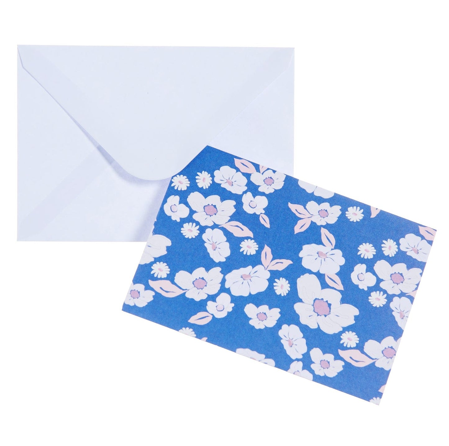 Blue Striped + Flower Notecard Set - 50 Count Gartner Studios Cards - Thank You 59734