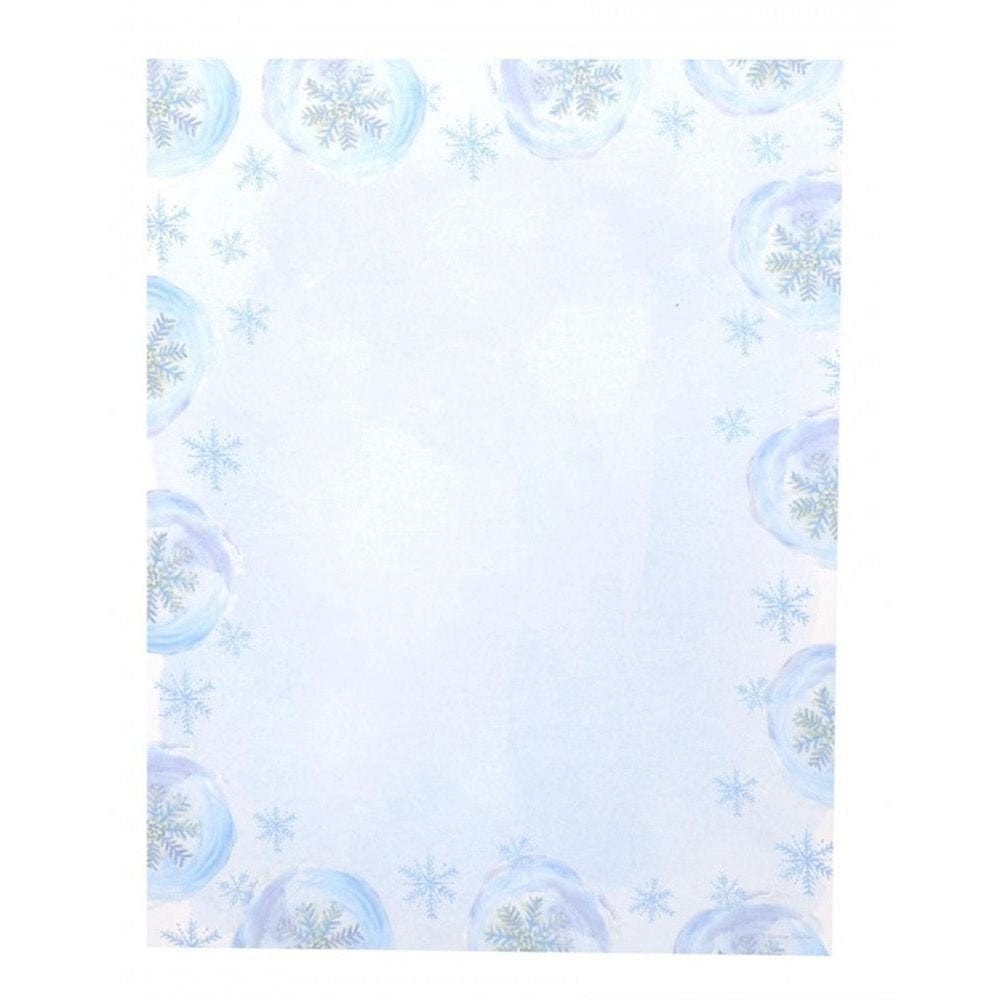 Blue Watercolor Snowflake Stationery- 80 Count Gartner Studios Stationery Paper 22639