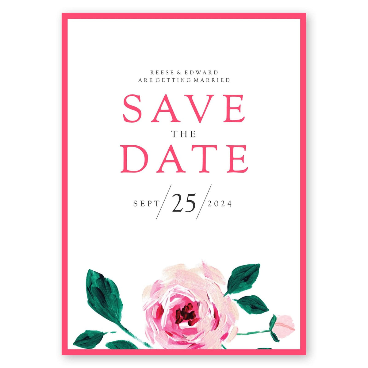 Blushing Rose Save The Date Bright Pink Gartner Studios Save The Dates 96014