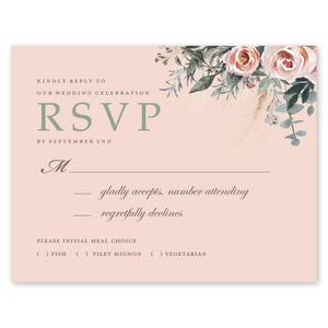 Boho Bouquet Wedding Response Card Blush Gartner Studios Response Cards 10606
