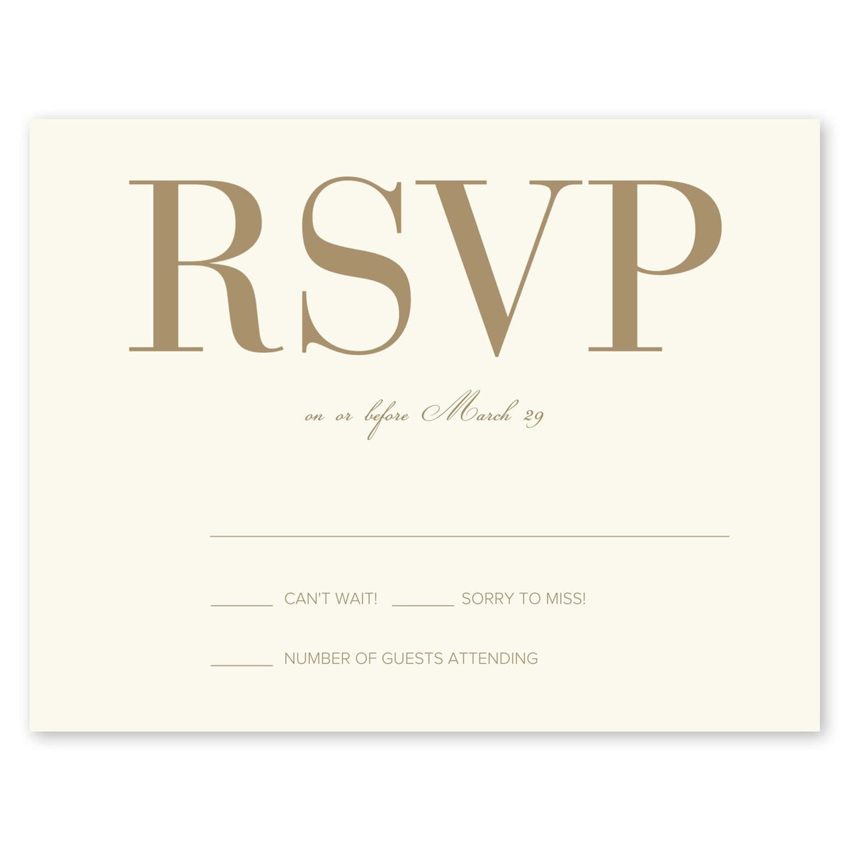 Bold Ampersand Wedding Response Card Ivory Gartner Studios Response Cards 97205