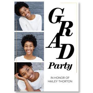 Bold Grad Foil Graduation Announcement Gray Gartner Studios Graduation Announcement 97662