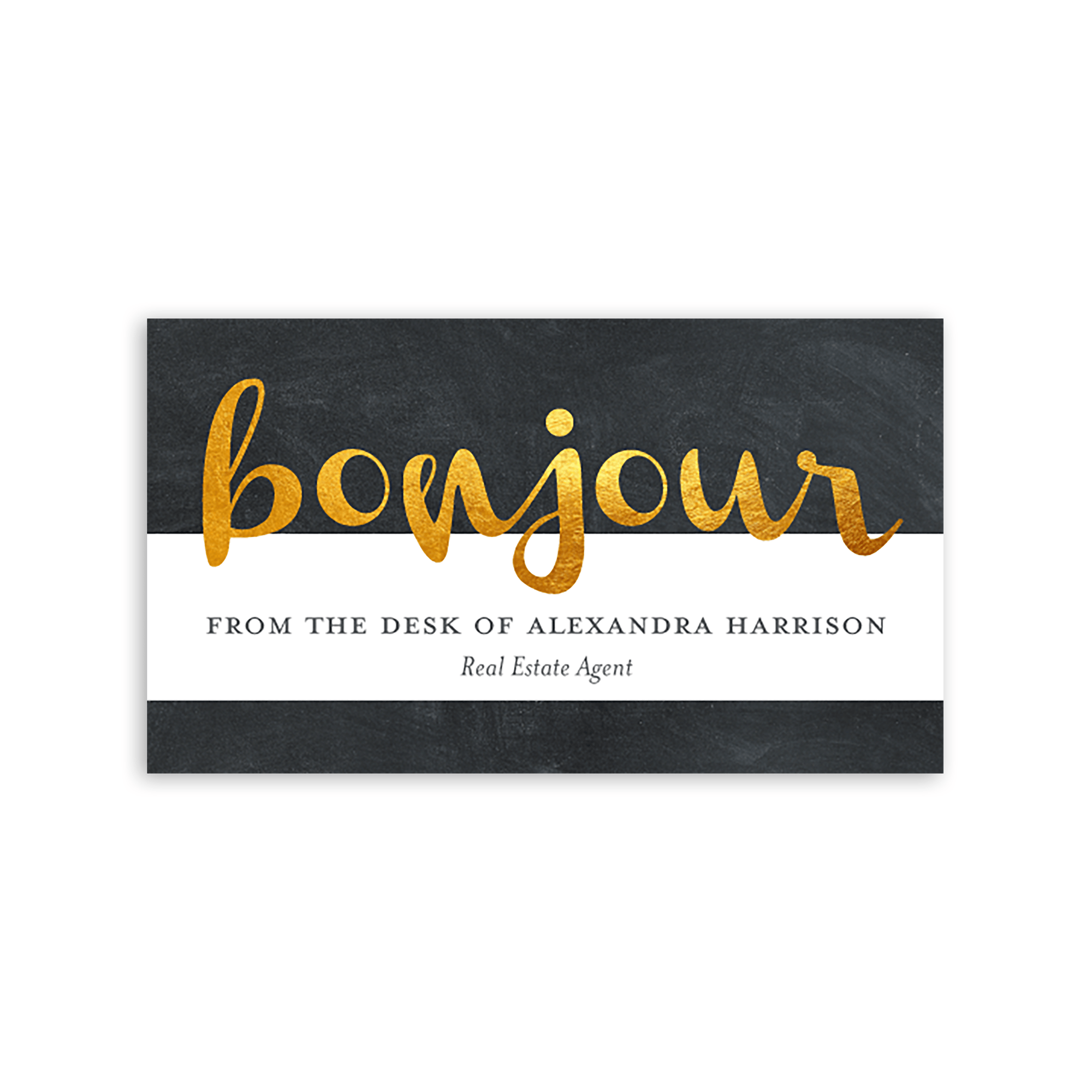 Bonjour Custom Business Card Black Gartner Studios Business Cards 97455