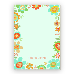Bright Floral Custom Notepad - 5 x 7 Mint Gartner Studios Notepads 97489
