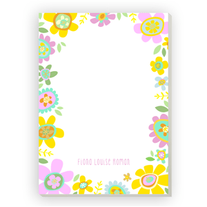 Bright Floral Custom Notepad - 5 x 7 Yellow Gartner Studios Notepads 97489