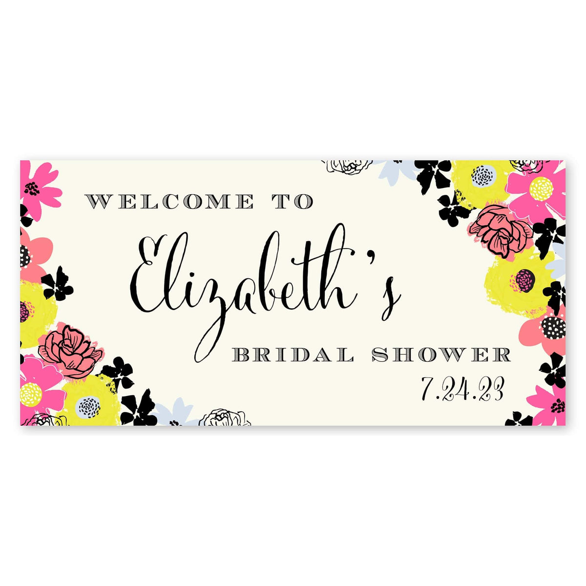 Bright Flowers Custom Bridal Shower Banner Gartner Studios Banners 98555