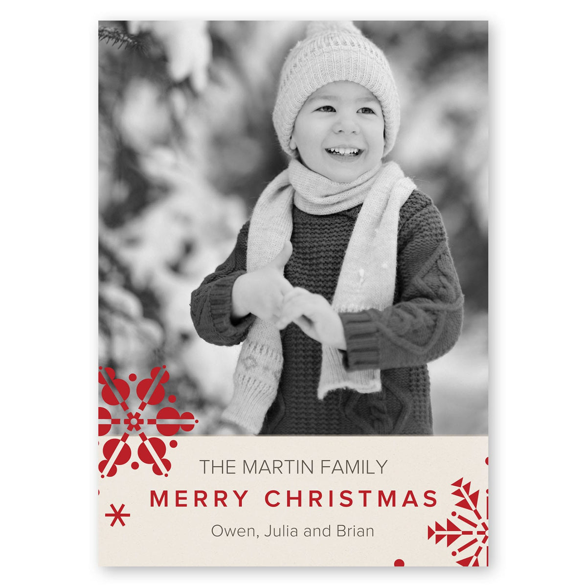Brilliant Flurries Holiday Card Beige Gartner Studios Christmas Card 95465