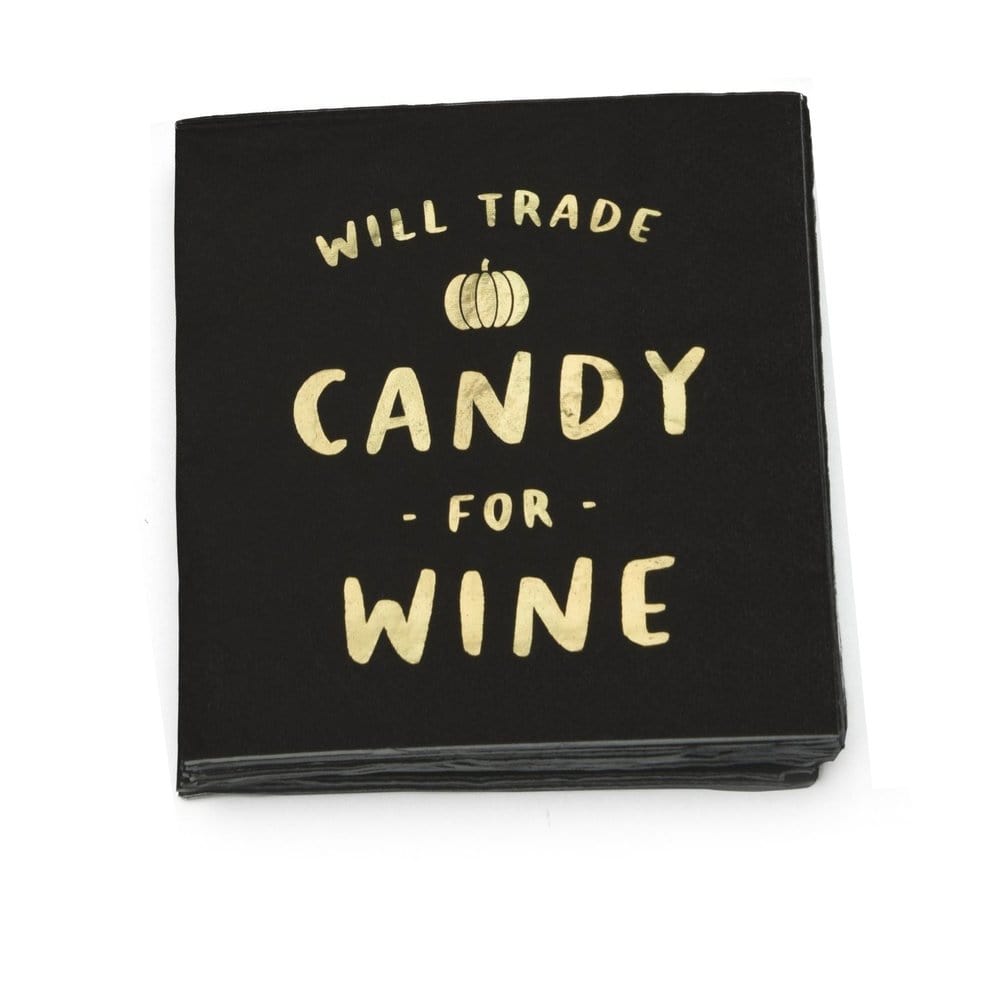 &#39;Candy For Wine&#39; Halloween Cocktail Napkins Gartner Studios Napkins 54151