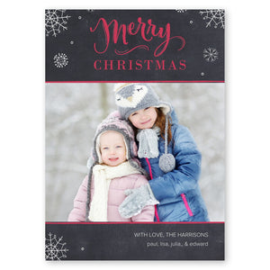 Chalkboard Snow Holiday Card Red Gartner Studios Christmas Card 95470