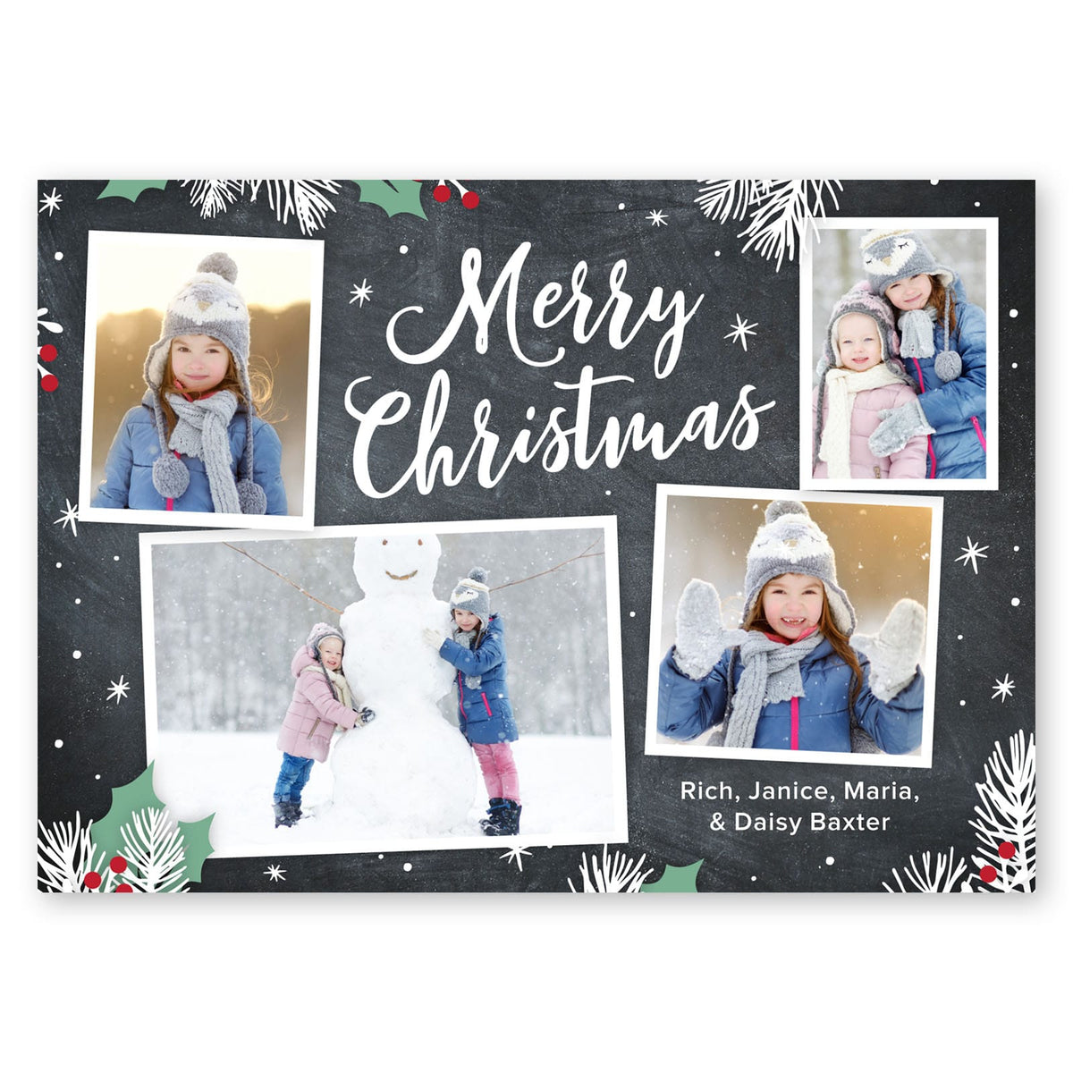 Christmas Sprigs Holiday Card Charcoal Gartner Studios Christmas Card 95446