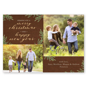Christmas Sprigs Script Holiday Card Chocolate Gartner Studios Christmas Card 95444