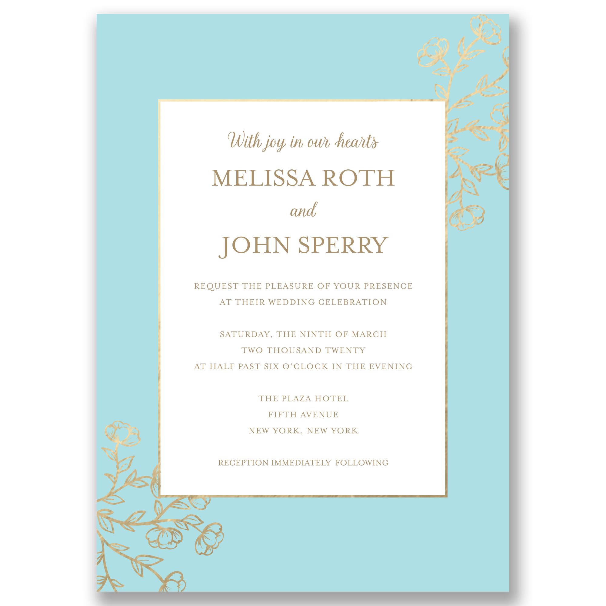 Classic Signature Foil Wedding Invitation Powder Blue Gartner Studios Wedding Invitation 11084