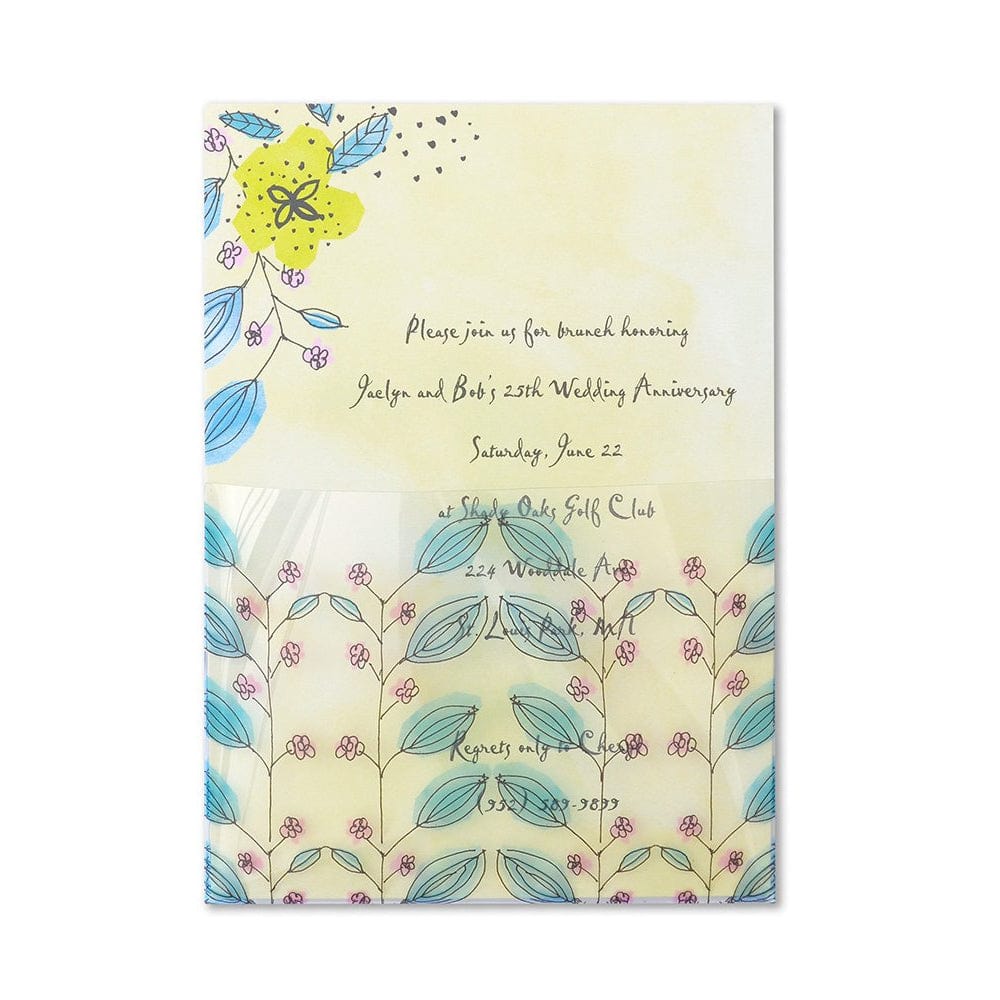 Clear Pocket Floral Print At Home Invitations Gartner Studios Invitations 46011