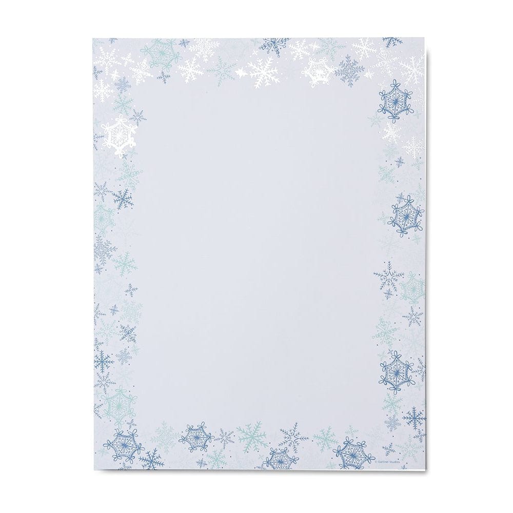 Cool Blue Snowflake Stationery Paper - 40 Count Gartner Studios Stationery Paper 34226