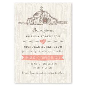 Country Chic Barn Wedding Invitation Salmon Gartner Studios Wedding Invitation 10418