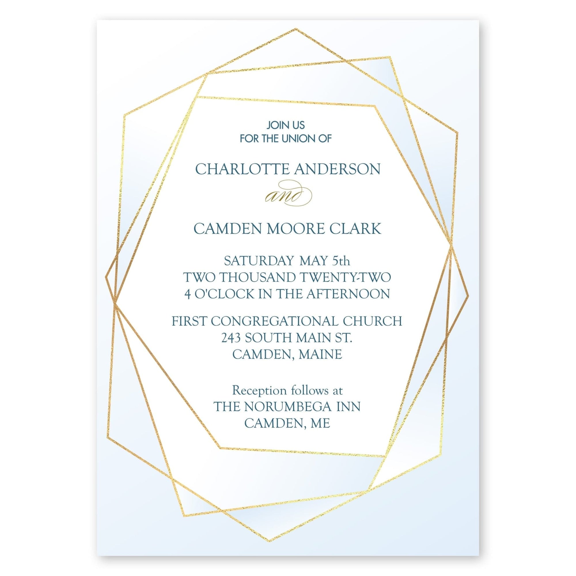 Delicate Frame Wedding Invitation Baby Blue Gartner Studios Wedding Invitation 96955