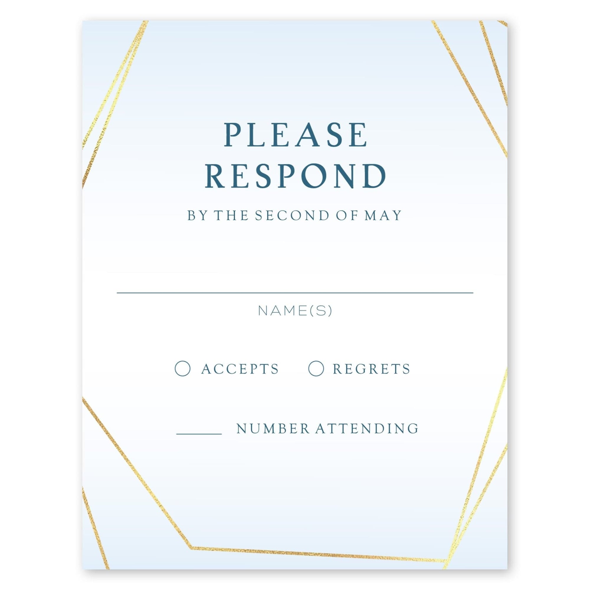 Delicate Frame Wedding Response Card Baby Blue Gartner Studios Response Cards 97211