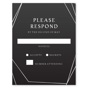Delicate Frame Wedding Response Card Black Gartner Studios Response Cards 97211