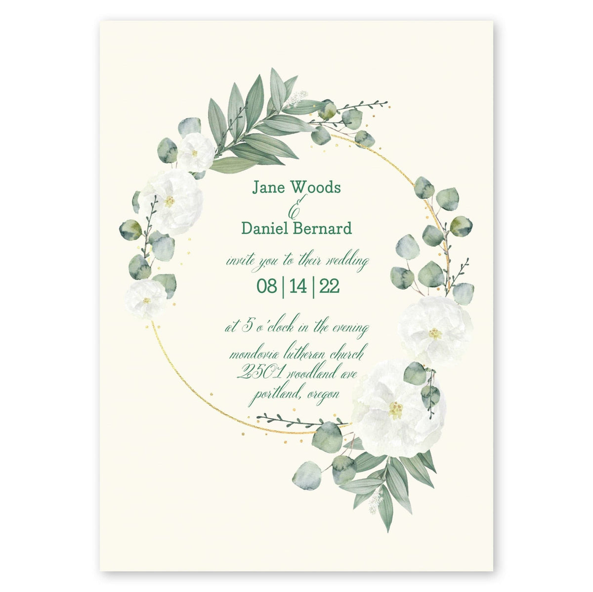 Delicate Wreath Wedding Invitation Ivory Gartner Studios Wedding Invitation 96943