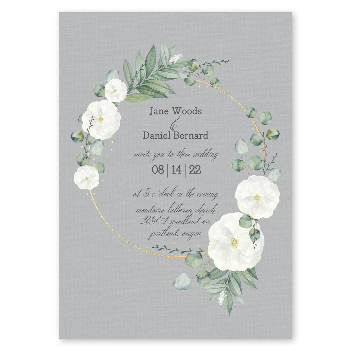 Delicate Wreath Wedding Invitation Platinum Gartner Studios Wedding Invitation 96943